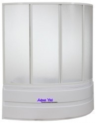 Шторка для ванны Алегра 1500х900 (4 ств. пластик)