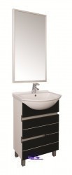 Комплект мебели Aquanet Доминика 80 белый/черный, зеркало LED