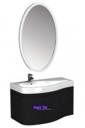 Комплект мебели Aquanet Сопрано 95 овальное зеркало черный