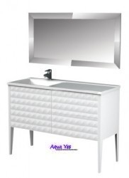 Комплект мебели Aquanet Тиффани 120 черный / белый, зеркальная рамка