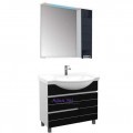Комплект мебели Aquanet Доминика 100 белый/черный, зеркало LED