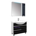 Комплект мебели Aquanet Доминика 90 белый/черный, зеркало LED